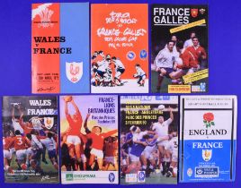 French Connection Rugby Programmes (7): Mostly homes, v Wales 1972, 87, 91 (both March and Sept);
