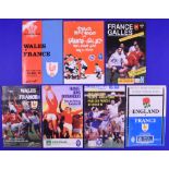 French Connection Rugby Programmes (7): Mostly homes, v Wales 1972, 87, 91 (both March and Sept);