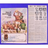 1968 British and I Lions Rugby, Souvenir Tour Programme etc (3): Large colourful SA preview