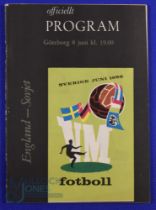 1958 World Cup England v Soviet Union match programme 8 June 1958 in Gothenburg; fair/good. (1)