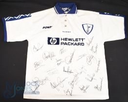 1996/97 Tottenham Hotspur Multi-Signed Colin Calderwood No 6 training football shirt in white,