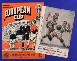 European Cup finals 1959 Real Madrid v Stade Reims (Stuttgart), 1960 Real Madrid v Eintracht