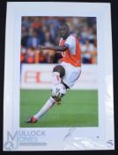 Patrick Vieira, Arsenal Autographed Limited Edition Colour Print 67/250 in action in 2003, by Big