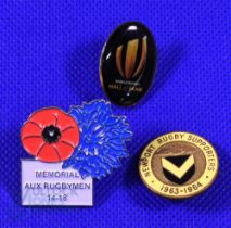 1963-4 Newport Rugby Supporters' Club Lapel Badge etc (3): Lovely gold and black example from the