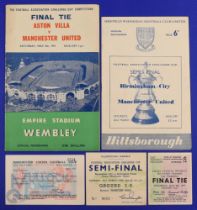 1957 FAC final match programme Manchester Utd v Aston Villa + Ticket + United club postcard