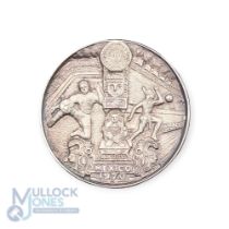 1970 Mexico World Cup Football Commemorative Solid Siver Medal, .950 silver illustrated with Aztec