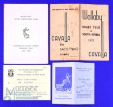 1953-1987 Five Countries, Itineraries, Menus etc, some signed (5): Worn but collectable itinerary,