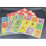 A & BC Bubble Gum Cards - 1959 Football Cards red backed quiz sets 1-49 and 50-98 in plastic pages