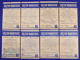 1955/56 Bolton Wanderers home match programmes v Charlton Athletic, Arsenal, Luton Town, Chelsea,
