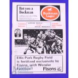 1968 British and I Lions Rugby Programme v S Africa, 4th Test: v the Springboks at Ellis Park, Jo'