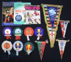 1966 England World Cup Pennants, Rosette and Collectables: a good collection to include 4