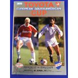 1988 European/South American Cup final in Tokyo PSV Eindhoven v Nacional match programme; good (1)