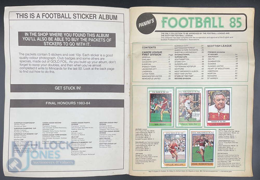 Panini Football Soccer Stars 1985 Sticker Album complete - Image 2 of 6