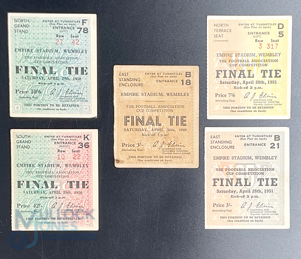 FA Cup Final Tickets at Wembley 1949 Wolves v Leicester City, 2x 1950 Arsenal v Liverpool, 2x 1951