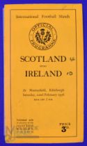 Scarce 1936 Scotland v Ireland Rugby Programme: 10-4 Irish win. Standard Murrayfield slim orange 8
