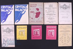Shrewsbury Town away match programmes v Crystal Palace 1951/52, 1952/53, 1953/54 (ph), 1954/55,