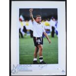 Paul Gascoigne, England 1990 World Cup - Autographed Limited Edition Colour Print 847/1000 by Big