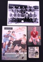 1966 England team re-union match (c1980s) b&w team photo 9 ¾" x 7 ¾" with pen signatures of Gordon