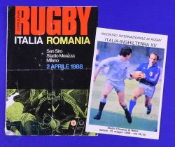 Rare 1986/88 Italy Interest Rugby Programmes (2): v an England XV (Rome) 1986 and v Romania (fold,