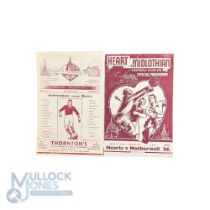 1952 Scottish Football Programmes Heart of Midlothian, Hearts v Motherwell League Cup 16th Aug 1952,