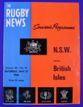 1966 British and I Lions in Australia Rugby Programme: v NSW at Sydney, May 21st 1966, lovely 20pp