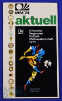 1974 World Cup in Germany official tournament pocket sized programme, each team fixture left blank
