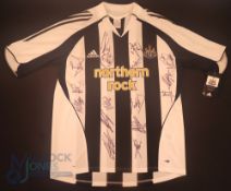 2006 Newcastle United Adidas match shirt, short sleeved, Northern Rock sponsor large sized Clima/