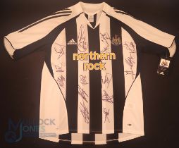2006 Newcastle United Adidas match shirt, short sleeved, Northern Rock sponsor large sized Clima/