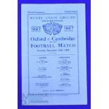 1927 Varsity Match Rugby Programme: Cambridge hat-trick, 4pp blue, folds, a tad grubby on a couple