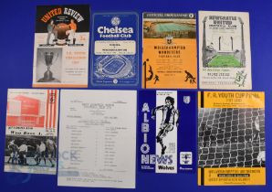 FA Youth Cup finals 1953/54 Manchester Utd v Wolves, 1957/58 Chelsea v Wolves, Wolves v Chelsea,