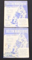 1949/50 Bolton Wanderers v Chelsea home programme v St. Mirren (friendly 11 February 1950) home