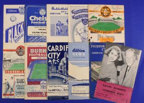 1954/55 Bolton Wanderers away match programmes to include Blackpool, Chelsea, Huddersfield Town,