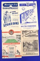 1953/54 Bolton Wanderers away match programmes v Sunderland, Preston NE, Blackpool, Manchester City;