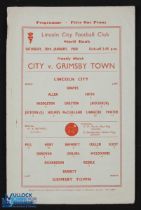 1948/49 Lincoln City v Grimsby Town Lincolnshire Cup final football programme 14 May 1949; rusty