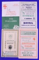 1947 Australian Tour to UK Rugby Programmes (4): The matches v London Counties (Santa and Rugby Ball