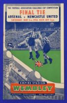 1952 FAC final Newcastle Utd v Arsenal match programme 3 May 1952; rusty staples, o/wise good. (1)