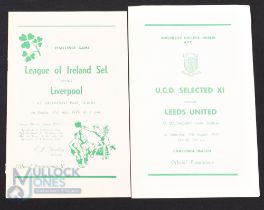 1971 UCD (Select XI v Leeds Utd friendly 4 page match programme 7 August 1971; 1970 League of