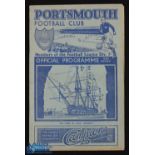 1935/36 Portsmouth v Grimsby Town Div. 1 match programme 25 April 1936; rusty staple, slight mark,