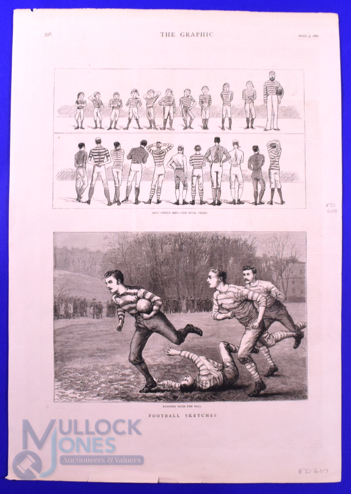 1874 on, Vintage Rugby Prints from English Periodicals (6): Lovely selection inc some of the largest - Image 5 of 6