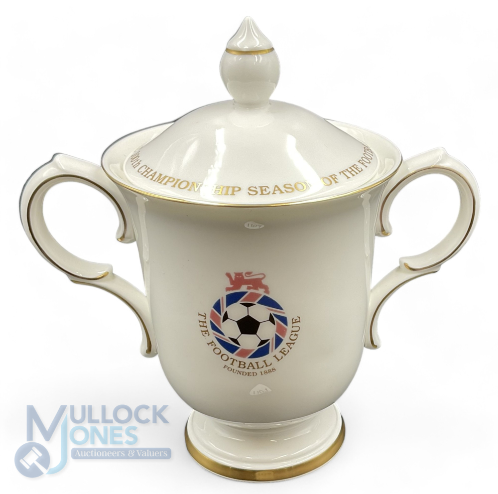 Centenary of the Football League 1888-1988. A Royal Doulton Bone China two-handled cup and lid. - Image 2 of 3