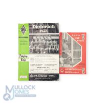1973 UEFA Cup final Liverpool v Borussia Monchengladbach 1st leg match programme (9 May) plus return