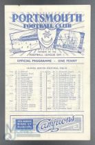 1945-46 Portsmouth v Swansea Town 29th August 1945 football programme, having light vertical
