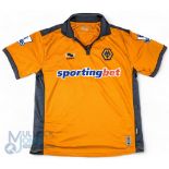 2010/11 Steven Fletcher No 10 Wolverhampton Wanderers match worn home football shirt v Doncaster