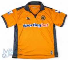 2010/11 Steven Fletcher No 10 Wolverhampton Wanderers match worn home football shirt v Doncaster