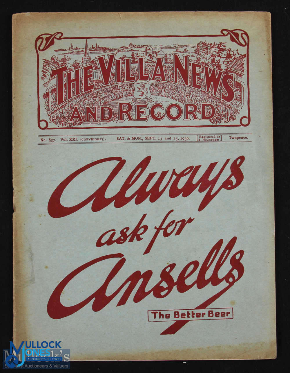 1930/31 Aston Villa v Grimsby Town Div. 1 match programme 15 September 1930 (also has match v - Image 3 of 4