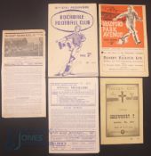 1950/51 Shrewsbury Town away match programmes v Southport, Rochdale, Bradford PA (ph), Lincoln City,