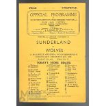 1946-47 Wolves v Sunderland Boxing Day 26th December 1946 football programme - light pocket folds