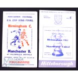1956/57 Manchester Utd v Birmingham City FAC s/f match programme at Hillsborough 23 March 1957 (