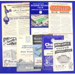 Bolton Wanderers 1956/1957 away match programmes v Everton, Charlton Athletic, Preston NE, Sheffield