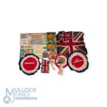 1966 England World Collectables: to include 2x Walton 8mm films, rosettes, flags, car flag, World